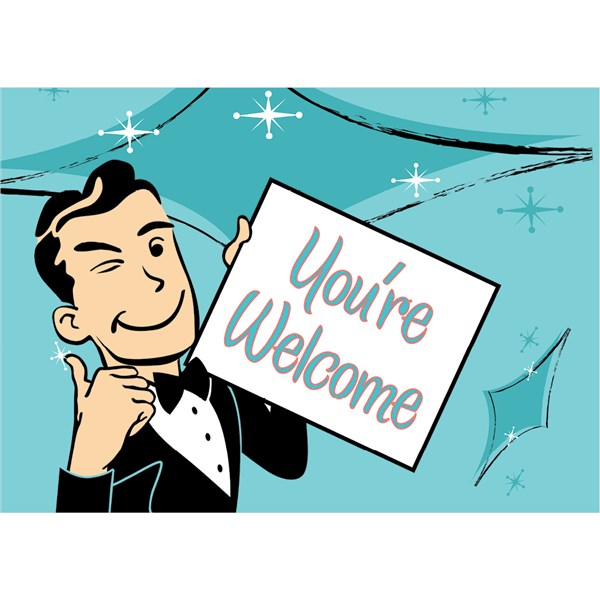 You're Welcome Card - Retro Design