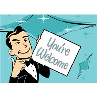 You're Welcome Card - Retro Design (Set of 3) / 